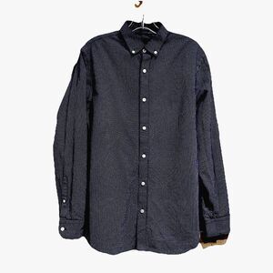 Banana Republic Shirt Mens M Slim Fit Non-Iron Blue Geometric Dress Long Sleeve